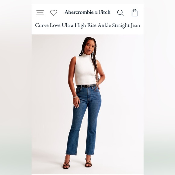 Abercrombie & Fitch Curve Love Ankle Straight Ultra High Rise jeans size 35 - Picture 1 of 7